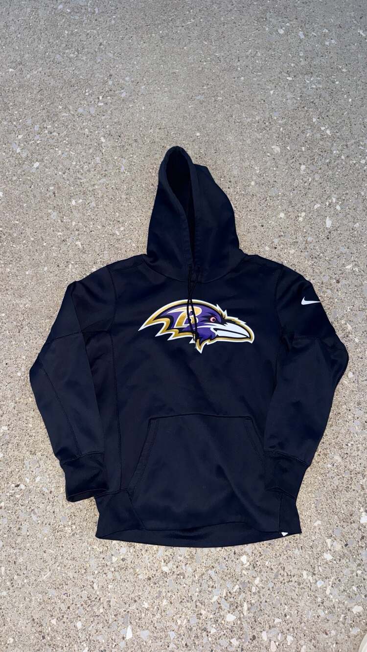 Nike Baltimore Ravens NFL Hoodie Size S Black Dri-FIT Pullover